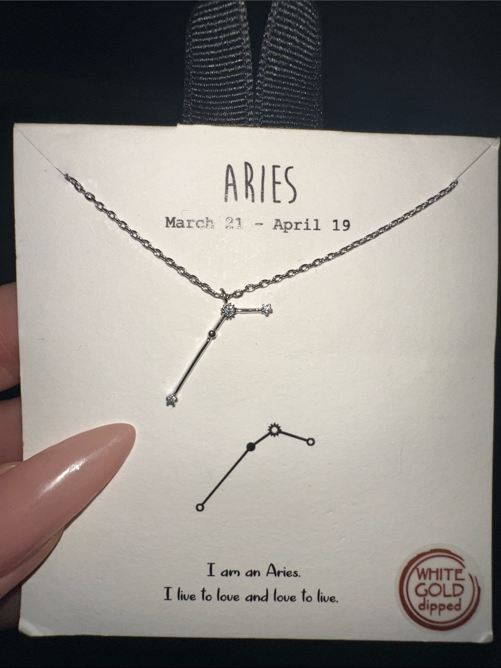 Aries Constellation Necklace - White Gold Dipped horoscope